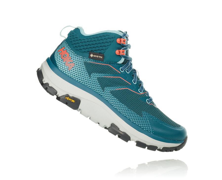 Botas De Montaña Hoka One One Mujer - Toa Gore-Tex - Turquesa - TOC275046